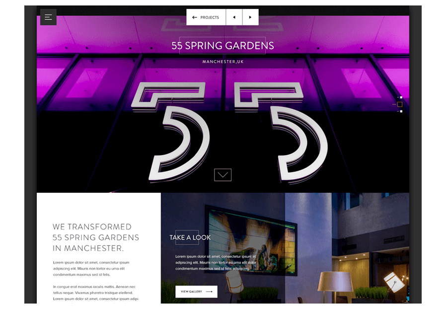 Cutozzo created the website for construction company ARCO to present their services